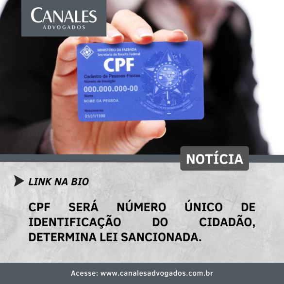 CPF será número único de identificação do cidadão